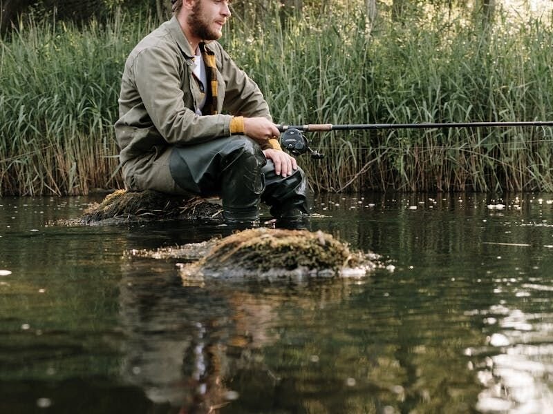 Angler in water