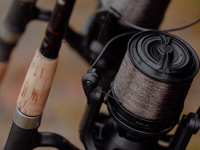 Fishing reel closeup